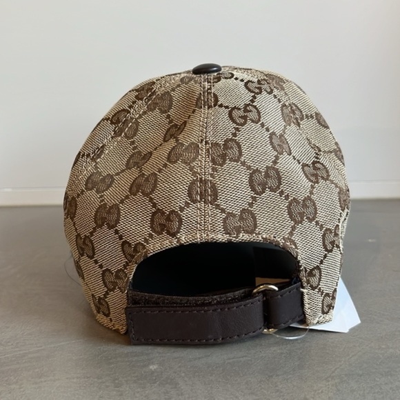 Gucci Natural Monogram Striped-Trim Woven Baseball Cap - Picture 3 of 9